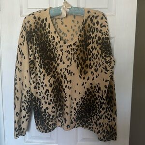White stag animal print sweater - WORN ONCE